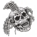 skeleton rock hand tattoo design idea