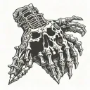 skeleton rock hand tattoo design idea