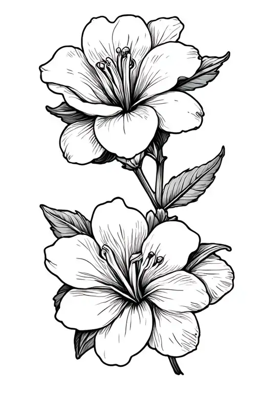 two gardenias with a cocoa bean tattoo design idea