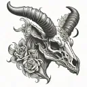 antelope skull shot gun smoke swirling tattoo design idea