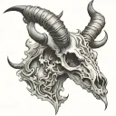antelope skull shot gun smoke swirling tattoo design idea