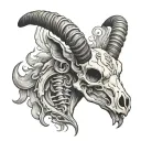 antelope skull shot gun smoke swirling tattoo design idea