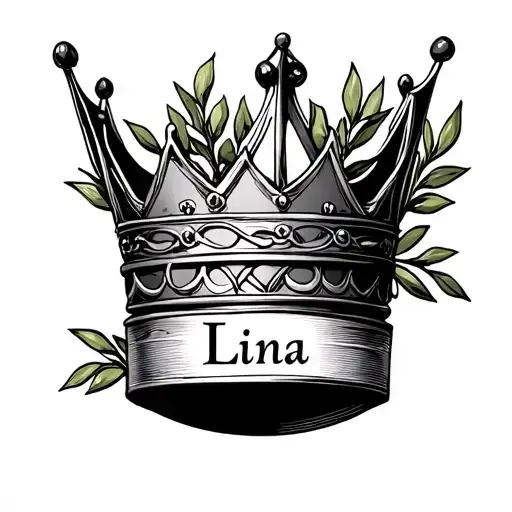 Can you design a tattoo for the name Lina? Lina means crown made of olive branches. Can you add that to the design. tattoo design idea