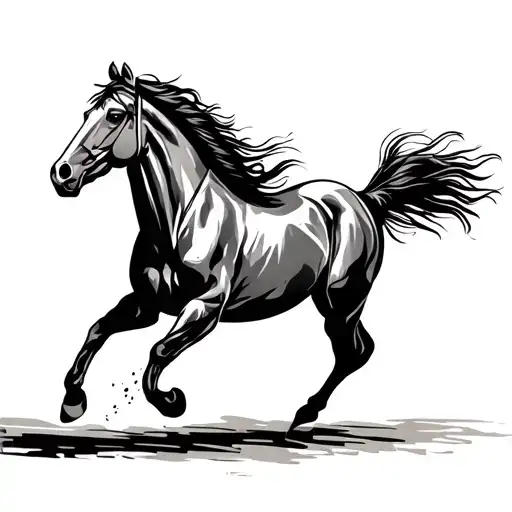 paint horse running tattoo design idea