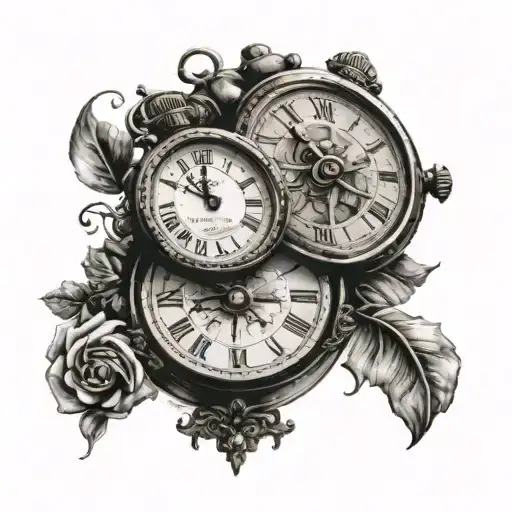 2 clocks depicting 11:03 tattoo design idea