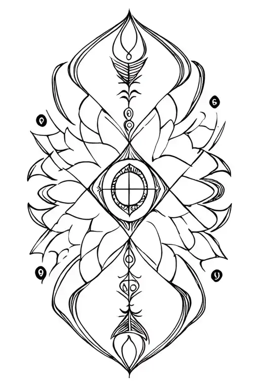 Gayatri mantra symbol merging tattoo design idea