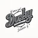 "Ducky" cursive font tattoo design idea