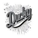 "Ducky" cursive font tattoo design idea