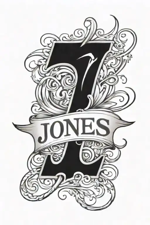Jones name written tattoo design idea