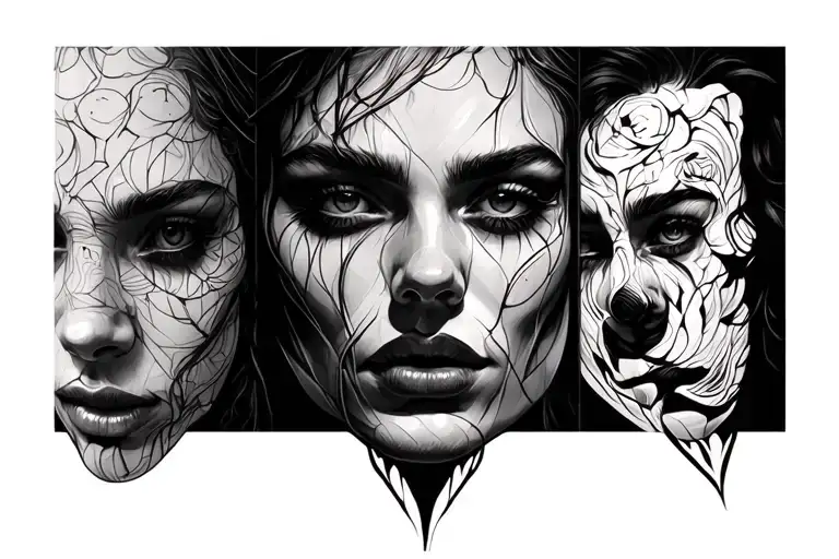 3 face line tattoo tattoo design idea