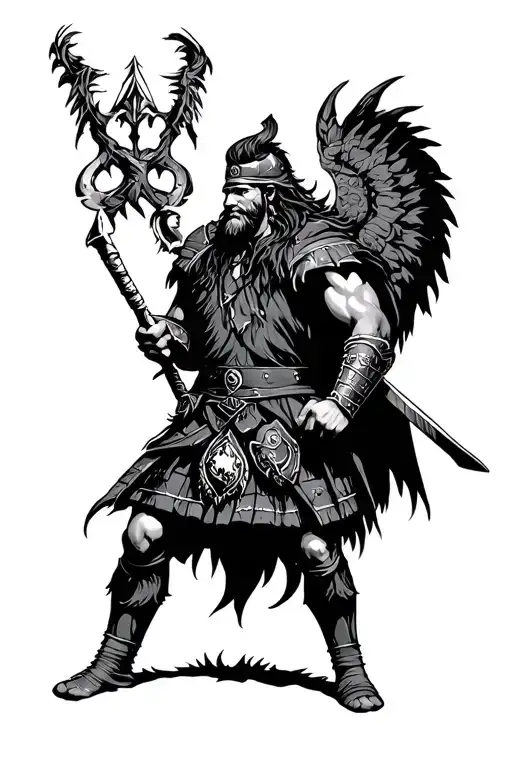 Scottish warrior tattoo design idea