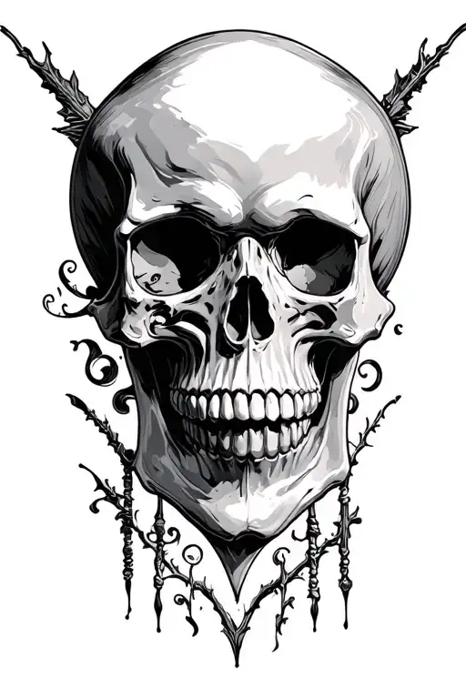 skull 7 deadly sins tattoo design idea