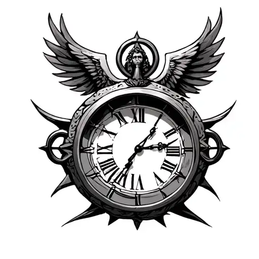 small chronos time god symbol not face not clock symbolizing special moments in time tattoo design idea