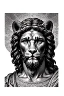 Jesus Christ with lion chests piece tattoo design idea