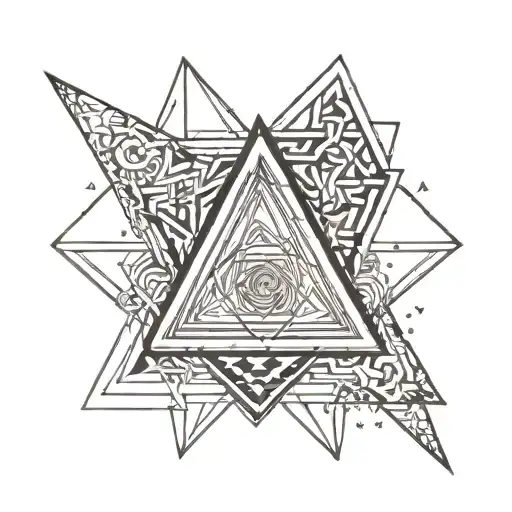 two Triangel Mind Body Soul tattoo design idea