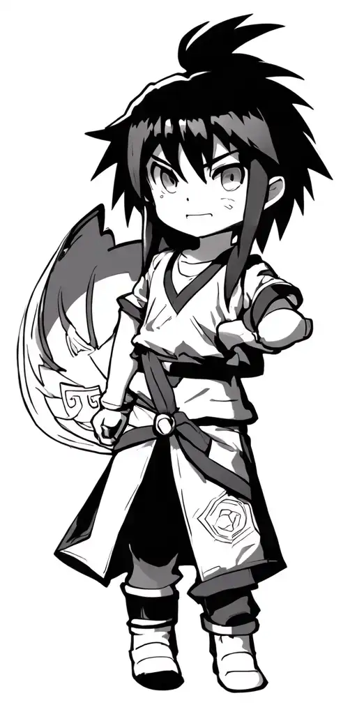 Chibi animations of Bleach, pokemon, yugioh, DragonBall, naruto, one piece, Inuyasha, Fullmetal Alchemist, and yu yu hak tattoo design idea