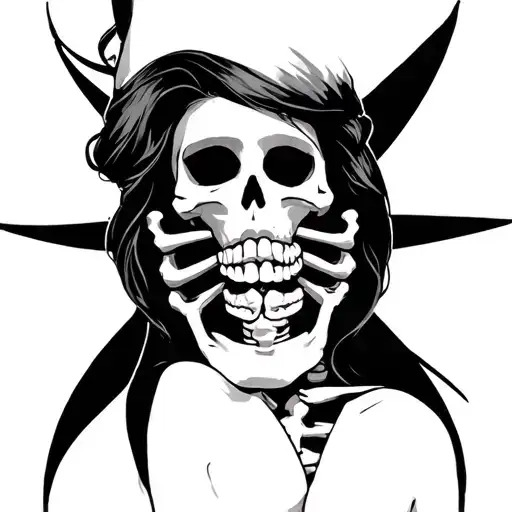 Pinup Sexy Skeleton tattoo design idea