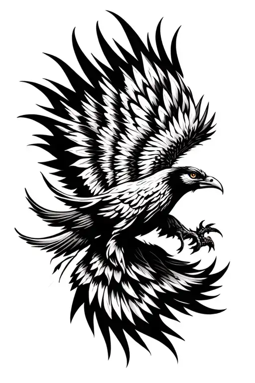 palestine phoenix flying tattoo design idea