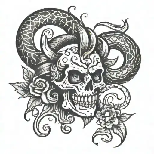horny tattoo design idea