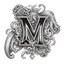 Four M letter M M M M merged together to create tattoo design idea