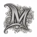 Four M letter M M M M merged together to create tattoo design idea