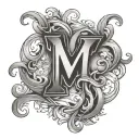Four M letter M M M M merged together to create tattoo design idea