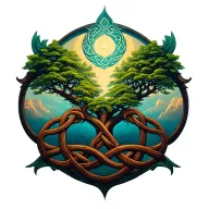 tree of life and celtic knot tattoo design idea