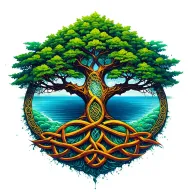 tree of life and celtic knot tattoo design idea