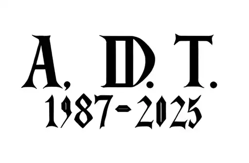 "1987-2025
A.D.T" tattoo design idea
