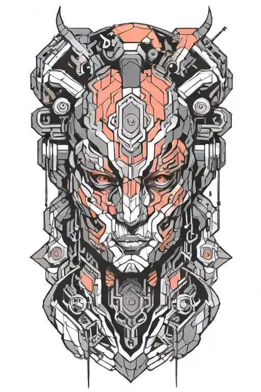 cyberpunk beautifull anime tattoo design idea