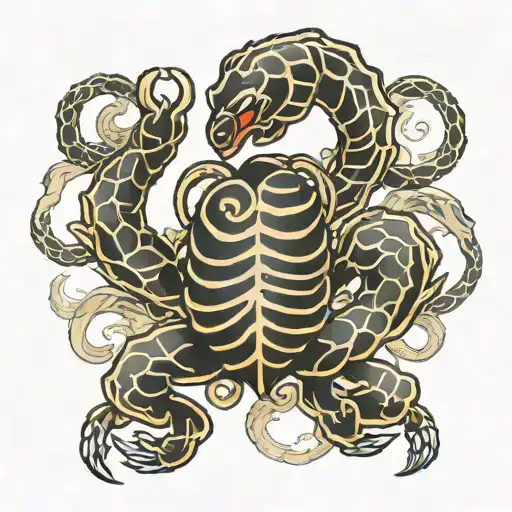 heart and scorpion tattoo tattoo design idea