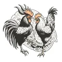 two rooster fighting each other tattoo design idea