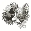 two rooster fighting each other tattoo design idea