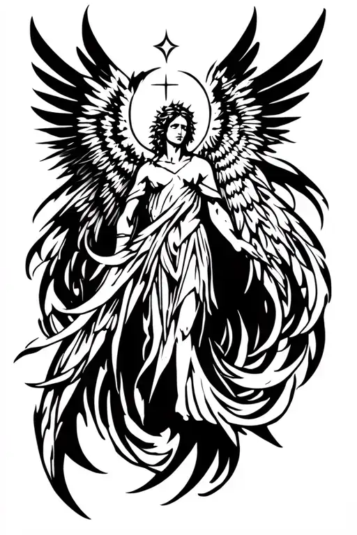 I want Seraphim, with the plot of the Old Testament, tattoo design idea