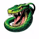 large fangs snake tattoo design idea