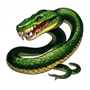 large fangs snake tattoo design idea