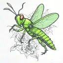 grasshopper with lucador mask tattoo design idea