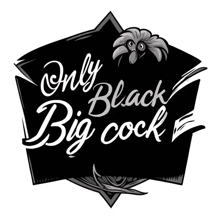 "Only Black Big cock" Qos tattoo design idea