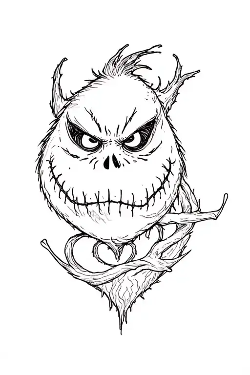 Nightmare before christmas and grinch tattoo design idea