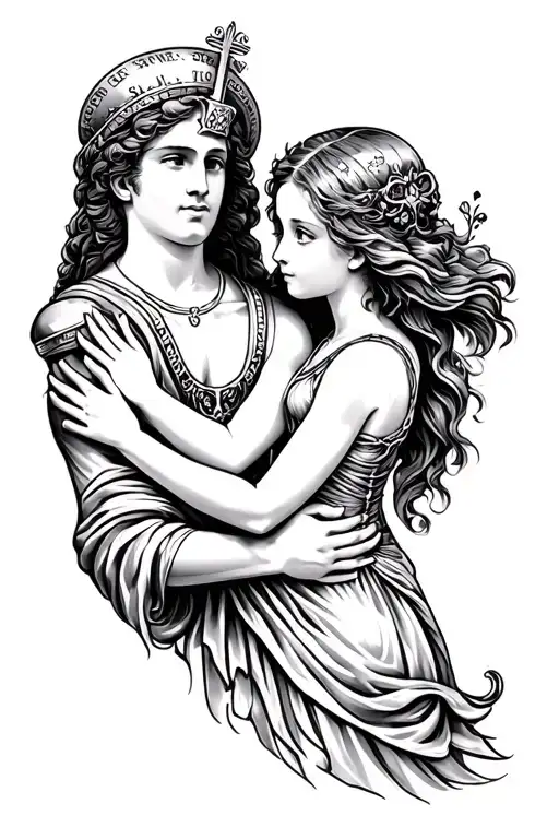 arm sleeve tattoo representing full time dad to daughter, saint florian, good times, bad times, love and hate tattoo design idea