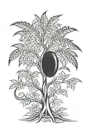 mango tree silhouette tattoo design idea