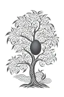 mango tree silhouette tattoo design idea