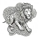 Angel lion 420 time tattoo design idea