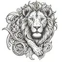 Angel lion 420 time tattoo design idea