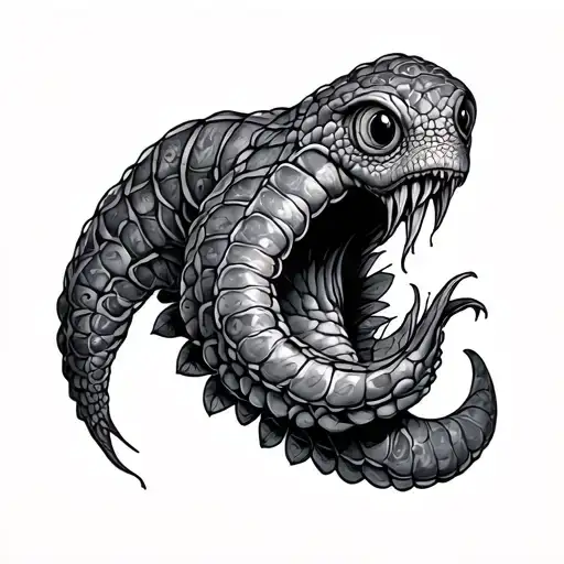 in the worm tattoo design idea