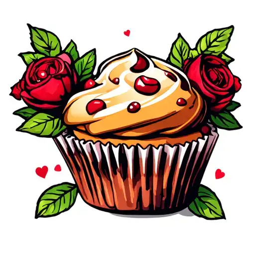 Muffin with Strength Discipline Love tattoo design idea
