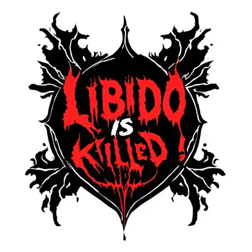 Something that would look like a logo for the project "Libido is killed!" Perhaps with the mood of the panels, and other things. Black-red tattoo design idea