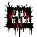 Something that would look like a logo for the project "Libido is killed!" Perhaps with the mood of the panels, and other things. Black-red tattoo design idea
