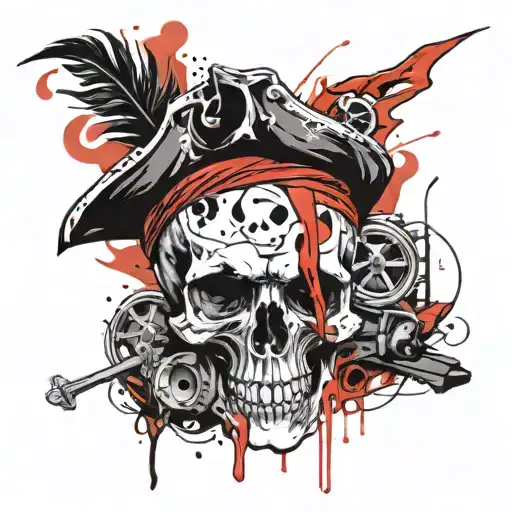 pirate skull tattoo design idea