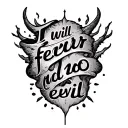 bible verse I will fear no evil tattoo design idea